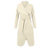 Miss Ta-daa Italian Waterfall Kim Kardashian Celebrity Coat Belt Long Jacket Cape Cardigan 8-14 (One, Cream)