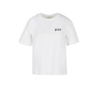 Miss Tee Women's Mst087-girls Peace Hand Tee T-Shirt, White, Large