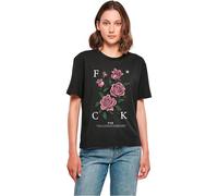 Miss Tee Women's Mst168-fcking Roses Tee T-Shirt, Black, S
