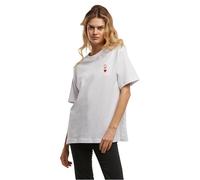 Miss Tee Women's Mst281-queen Card Emb Tee T-Shirt, White, XS