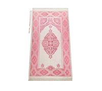 Miss Tesettür Muslim Prayer Rug with Prayer Beads | Janamaz | Sajadah | Soft Islamic Prayer Rug | Islamic Gifts | Prayer Carpet Mat, Chenille Fabric, Fuchsia