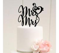Miss to Mrs Cake Topper, Black Acrylic, Bachelorette Party Cake Decoration, Wedding Engagement Bridal Shower Party Decoration