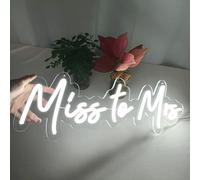 Miss to Mrs White Neon Sign,20 Inch Transparent Acrylic plate Hanging Dimmable LED Light for Married Ornament Proposal Party Wall Decor Engagement Bar Bedroom Wall Art Light(miss to mrs,white)
