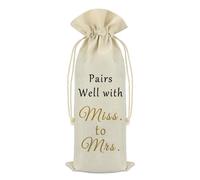 Miss to Mrs Wine Bag Bride To Be Gifts Bridal Shower Bachelorette Gifts For Bride Wedding Gift Engagement Gifts For Women Future Mrs Newly Engaged Gifts Bachelor Party Decoration Wine Bottle Cover Bag