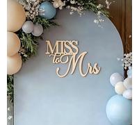 Miss to Mrs Wood Sign for Backdrop,Bridal Shower Décor,Bride to be Wedding Decor,Bachelorette Party Décor,Engagement,Photo Backdrop