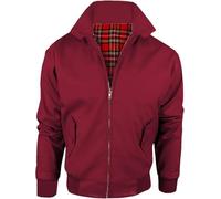 Miss Trendy Classic Vintage Harrington Jacket for Men and Women Retro 1970s Style Bomber Coat with Tartan Lining Unisex Scooter Jacket Casual Outerwear Burgundy Size XL