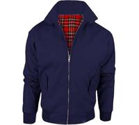 Miss Trendy Classic Vintage Harrington Jacket for Men and Women Retro 1970s Style Bomber Coat with Tartan Lining Unisex Scooter Jacket Casual Outerwear Navy Size XXL