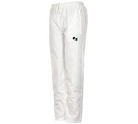 Miss Trendy Men's and Women's Waterproof Lawn Bowling Trousers with Elasticated Adjustable Waist Side Zipped Pockets Bowls Logo Embroidery Wind Resistant White M
