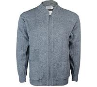 Miss Trendy Mens Classic Zip Up Vintage Plain Knitted Grandad Cardigan Jumper UK M - 4XL (L, Silver GRET - Plain)