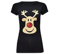 Miss Trendy Womens Ladies Christmas Glitter T Shirt Reindeer Santa Snowman Print Xmas Tops