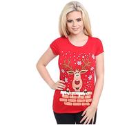 Miss Trendy Womens Ladies Christmas Glitter T Shirt Reindeer Santa Snowman Print Xmas Tops
