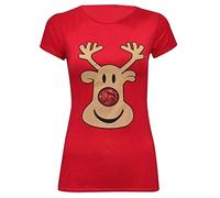 Miss Trendy Womens Ladies Christmas Glitter T Shirt Reindeer Santa Snowman Print Xmas Tops