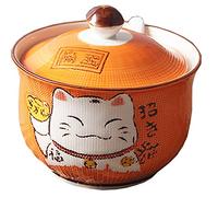 MISS TUTU Ceramics Japanese Maneki Neko Lucky Cat Sugar Salt Pepper Storage Jar with Lid And Spoon