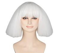 miss u hair Short Kinky Straight Taro Wig Women Fashion Party Hair Cosplay Wig White Color