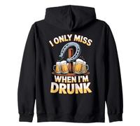 Miss When Drunk Horseshoes Throwing Horse Horseshoe Pitcher Zip Hoodie