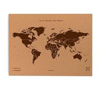 Miss Wood Map XL - Cork World Map Scandanavian 0.4x60x90 cm brown