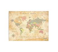 Miss Wood Woody Old School L Map, Cork, Multicoloured, 60 x 45 x 0.4 cm