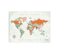 Miss Wood Woody Terracotta L Map, Cork, Multicoloured, 60 x 45 x 0.4 cm
