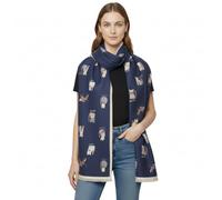 Miss Wow Women Cashmere Blanket Scarf Pretty Cat Pattern Reversible Scarf Women Pashmina Shawl, Winter Scarfs, Large Wrap, Warm, Animal Print Ladies Scarves Long Wraps (Navy)