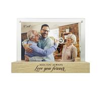 Miss You Always Memorial Photo Frame | Wooden Base, Fits 6x4 Photo, Magnetic Acrylic Sheets | Cherished Keepsake for Remembrance | 18.2 x 13.4 x 5cm