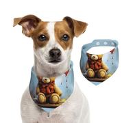 Miss You Bear Dog Bandanas,Summer Bandanas for Dogs Washable Adjustable Dog Triangle Scarf Bibs Cute Pet Bibs for Medium Large Dogs Puppy and Cats Small