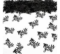 Miss You Glitter Confetti for We will Miss You Retirement Party Table, Goodbye Going Away Party Decorations Farewell Confetti Decorations Office Work Party Supplies 100 Pieces Black