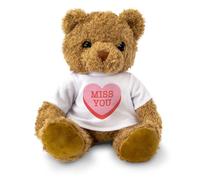 MISS YOU - Teddy Bear - Cute Soft Cuddly Adorable - Love Romance Gift Present