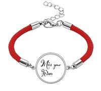Miss Your Kisses Quote Handwrite Lucky Red String Bracelet Rope Bracelet Handmade