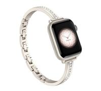 Missair for Apple Watch Straps 38/40/41/42/44/45/46/49mm Women | Tool-Free Adjustable Slim Metal Jewelry Bracelet with Bling Diamond for iWatch SE Series 12 11 10 9 8 7 6 5 4 3 2 1 Ultra