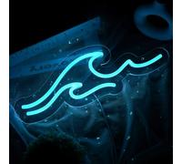 MissAudrey Wave Neon Signs with Cycle Timer, 15 * 5.1" Dimmer Ice Blue Wave Led Neon Light Sign For Kids Wall Decor USB Powered For Living Room Bar Bedroom Decorations Gift for Christmas