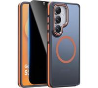 Misscase Case for Samsung Galaxy S26,[Compatible with MagSafe],with Privacy Screen Protector, [Military Grade Drop Shockproof],Lens Protection,6.3" Translucent Phone Cover with Bumper, Orange
