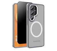Misscase Case for Samsung Galaxy S26,[Compatible with MagSafe],with Privacy Screen Protector, [Military Grade Drop Shockproof],Lens Protection,6.3" Translucent Phone Cover with Bumper, Gray