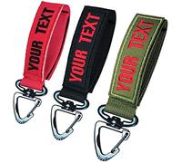 misscase Custom Tactical Molle Clip Key chain, Personalized Nylon Belt Key Ring Keychain Holder Carabiners Hanger Buckle With embroidery for Outdoor Hiking Camping (Triangle Clasp)