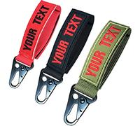 misscase Custom Tactical Molle Clip Key chain, Personalized Nylon Belt Key Ring Keychain Holder Carabiners Hanger Buckle With embroidery for Outdoor Sport, Bag, Backpack. Car key (Eagle Buckle)