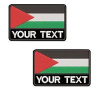 misscase Personalized Palestine Embroidery Patches, Palestine Flag Patch, Tactical Morale Palestinian Flag Loop and Hook Design Military Uniform Emblem Patches, Pack of 2 (9x5.8)