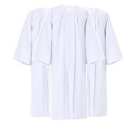 Misscom 3 Pieces Unisex Matte Graduation Gown for High School & Choir Robe for Church, White 3 Pcs, 45