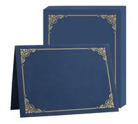 Misscom Certificate Holders 25 Packs Navy Blue,Diploma Holders Certificate Covers Gold Foil Border for Letter Size 8.5x11 Certificate Papers,Cardstock, Award, Graduation Documents