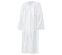 misscom Unisex Shiny Graduation Gown Robe for High School and Bachelor, White, 51