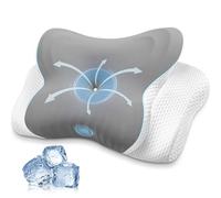 MISSCOZY Ergonomic Pillow for Side Sleeper-Cervical Pillow for Neck Pain Relief, Anti Snore Sleep Apnea,Butterfly Memory Foam Neck Support Side/Back/Stomach Sleepers,Washable Cover No.HK30001(Grey)