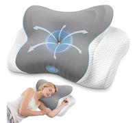 MISSCOZY Ergonomic Pillow for Side Sleeper-Cervical Pillow for Neck Pain Relief, Anti Snore Sleep Apnea,Butterfly Memory Foam Neck Support Side/Back/Stomach Sleepers,Washable Cover No.HK30001（Grey）