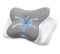 MISSCOZY Ergonomic Side Sleeper Pillow-Orthopedic Cervical Pillow for Neck Pain, Anti Snore Sleep Apnea, Butterfly Memory Foam Neck Support Side/Back/Stomach Sleepers with Washable Cover (Grey)