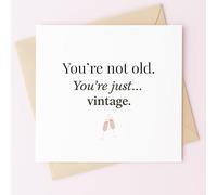 MissDaisy-Funny Birthday Card for Adults - “You’re Not Old, You’re Just Vintage” - MissDaisy Sarcastic Humor Greeting Card, 5.7x5.7 Inch 300gsm Premium Paper with Envelope, Witty Gift for Friends