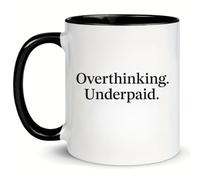 MissDaisy-Funny Office Coffee Mug 11oz - Work Sarcasm Humor Mug for Coworkers, Meetings, Burnout & Introverts, Dishwasher & Microwave Safe Ceramic Cup, Office Desk Gift (Overthinking)