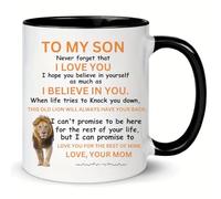 MissDaisy-Gift To My Son Mug - Lion Mug To My Son From Dad/Mom, Never Forget That I Love You Mug, Birthday, Christmas, Xmas, Birthday, Father's Day Coffee Tea Cup 11oz