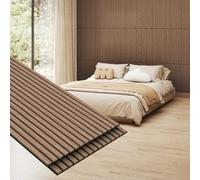 MISSDAY Wood Slat Acoustic Wall Panels, 2 Packs 47.2" x 23.6" Walnut Soundproof Panel For Interior Wall Decor Noise Absorbing-3D Textured Wooden Panel Sound-Absorbing for Home, Office, Studio