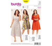 Misses Plus Fit and Flare Dresses with Variations Burda Sewing Pattern 6680