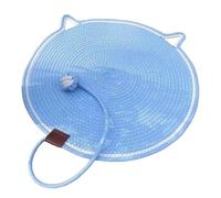 Missffcat Dual-Sided Cat Scratching Pad with Self-Play Ball(Blue)