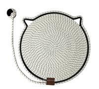 Missffcat Dual-Sided Cat Scratching Pad with Self-Play Ball(White)