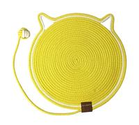 Missffcat Dual-Sided Cat Scratching Pad with Self-Play Ball(Yellow)