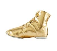 missfiona Women's Split Sole Jazz Boots PU Leather Dance Shoes for Ballet Jazz Modern Flexible Sole(6.5 UK, Gold)